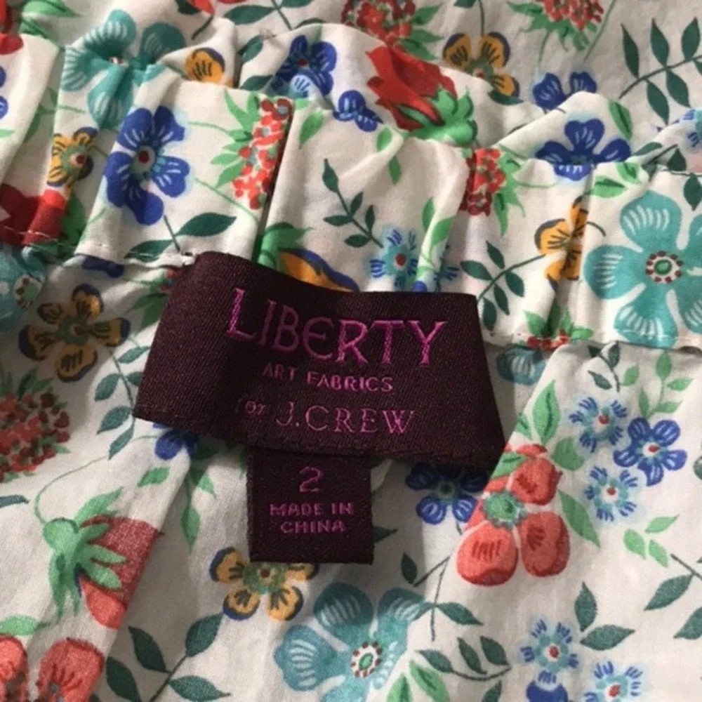 J.Crew Liberty Fabric Size‎ 2 Edenham Floral Blouse Cotton Cottagecore Boho